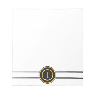 Bloc-note Élégant Monogramme Or I