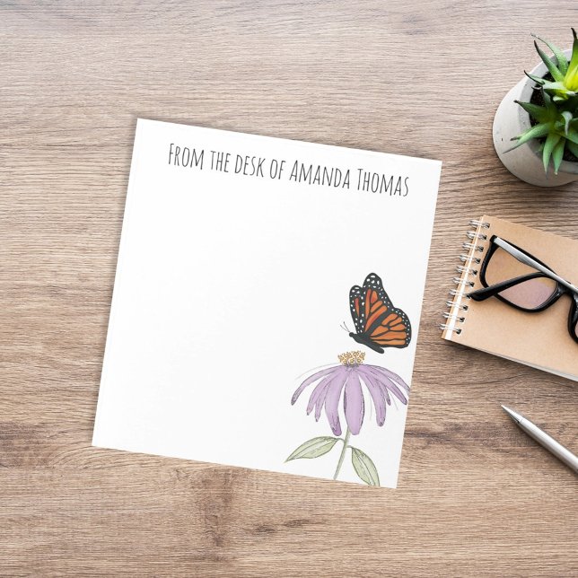 Bloc-note Élégant Papillon et Fleur violette élégant (Créateur téléchargé)