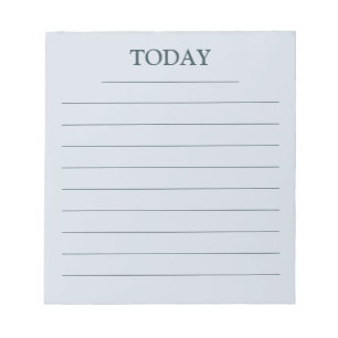 Bloc-note Elegant Pastel Blue Green TODAY to do list lines