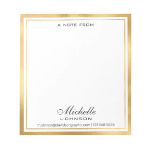 Bloc-note Elegant Personalized From The Desk Of Notep