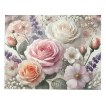 Elegant Pink and White Roses Notepad
