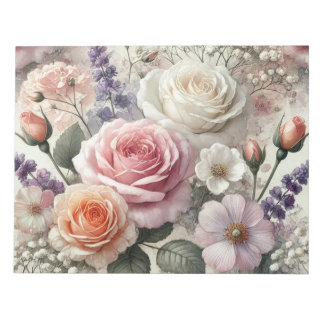 Bloc-note Elegant Pink and White Roses Notepad