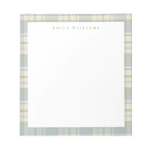 Élégant Plaid Bleu Vert Minimaliste