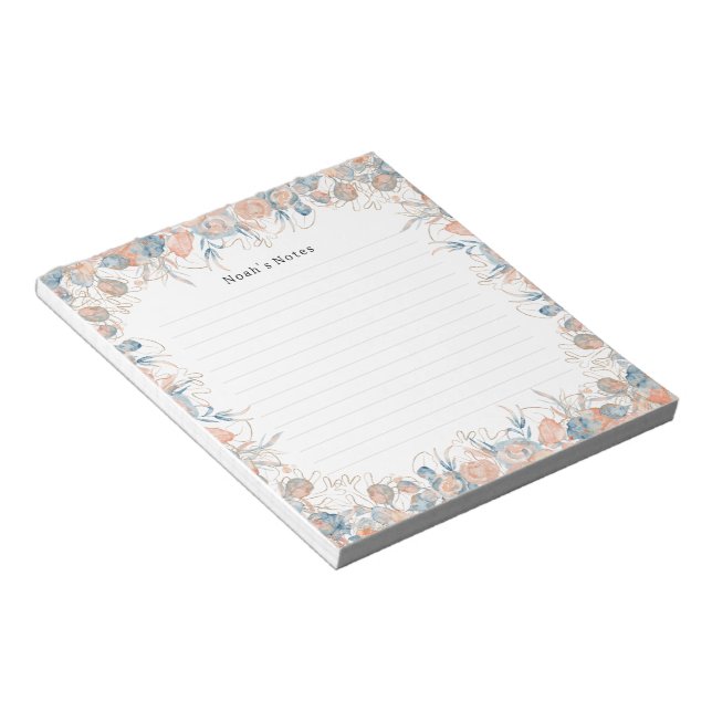 Bloc-note Elegant Pretty Floral Botanical Flowers (Incliné)