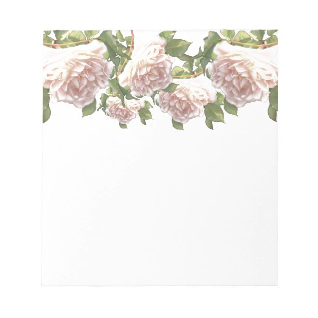 Bloc-note Elégant rose à fleurs blanc peachy orange foncé (Devant)