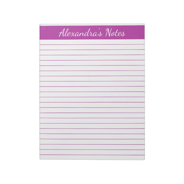 Bloc-note Élégant rose foncé 8,5x11 Taille de la lettre Pers (Tourné)