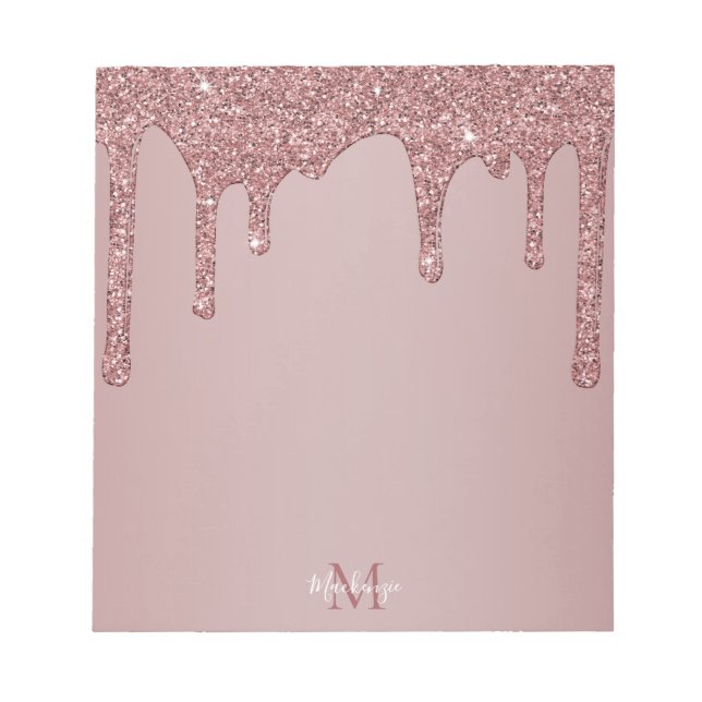 Bloc-note Élégant Rose Gold Sparkle Parties scintillant  Mon (Devant)
