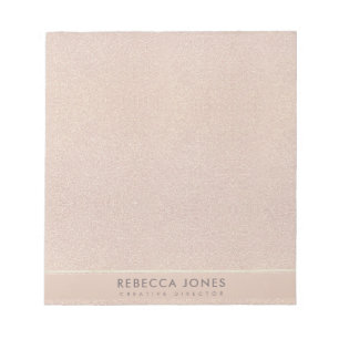 BLOC-NOTE ÉLÉGANT ROSE MINIMAL OR SHIMMER PERSONNALISÉ