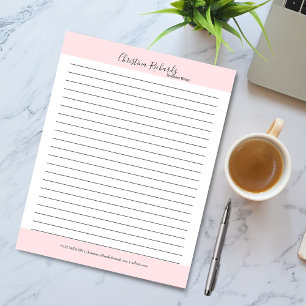 Bloc-note Élégant rose minimaliste lin