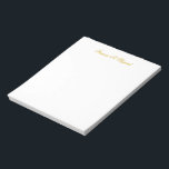 Bloc-note Élégant script Gold Personnalisé Pad de note<br><div class="desc">Élégant script or pavé de notes personnalisé.</div>