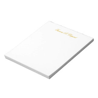 Bloc-note Élégant script Gold Personnalisé Pad de note