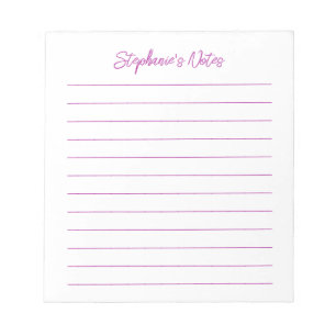 Bloc-note Élégant Script Rose Foncé Personnalisé