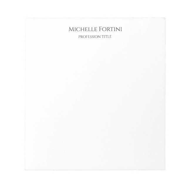 Bloc-note Élégant simple minimaliste (Devant)