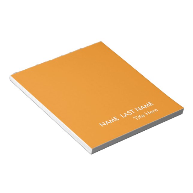 Bloc-note Élégant Simple orange Personnalisé  (Incliné)