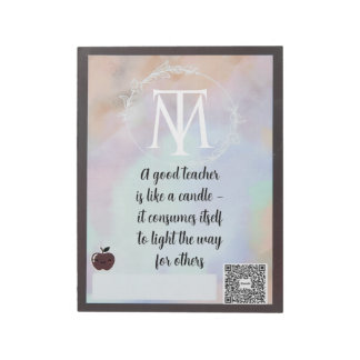 Bloc-note Elegant Teacher Quote Notepad with QR Code