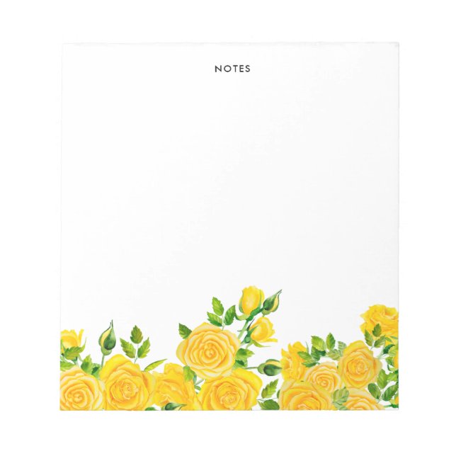 Bloc-note Elégante aquarelle été Fleurs jaunes (Devant)