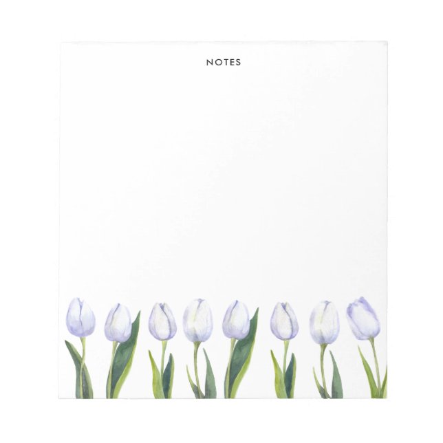 Bloc-note Elégante aquarelle pourpre Tulipe fleurit Floral (Devant)