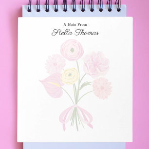 Bloc-note Elégante Aquarelle rose florale élégante