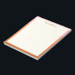 Bloc-note Elégante Bordure moderne rose orange personnalisée<br><div class="desc">Bloc-notes personnalisé élégant,  moderne,  rose et orange</div>