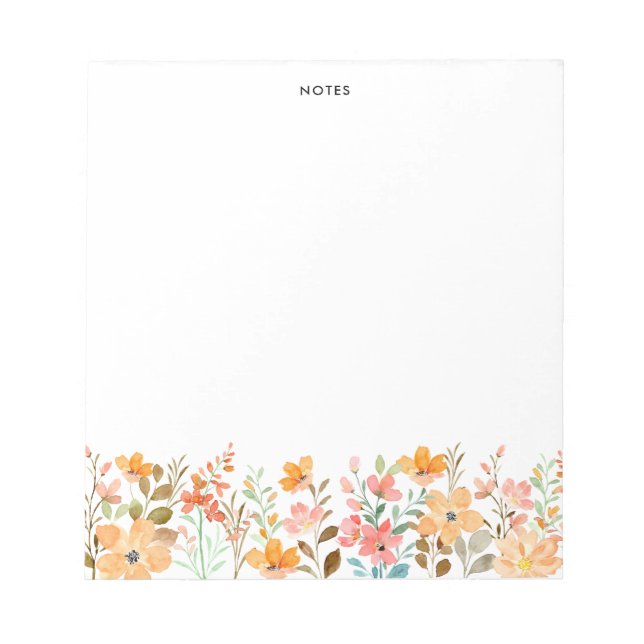 Bloc-note Elégante couleur couleur Fleur sauvage Floral (Devant)