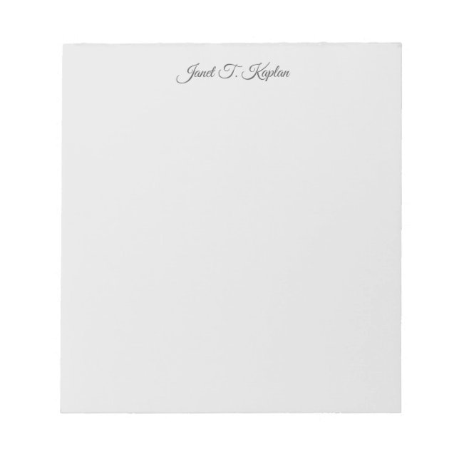 Bloc-note Élégante Féminine Grise Simple Professionnel Manus (Devant)