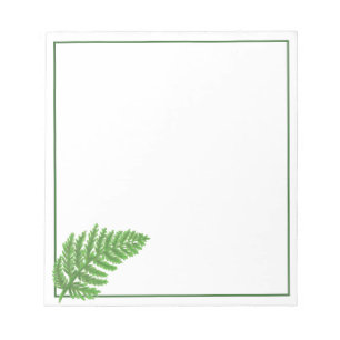 Bloc-note Élégante fougères vertes feuilles de bois