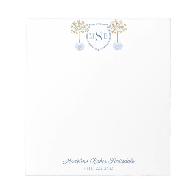 Bloc-note Élégante jarre de gingembre d'agrumes de la dame M (Devant)