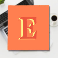 Élégante Lettre initiale 3D rouge orange | Corail