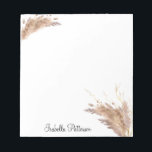 Bloc-note Elégante Parties scintillant de feuillage moderne<br><div class="desc">Stationnaire personnalisée avec élégant bouquet de boho de pampas séché et branches avec effet fausse parties scintillant.</div>
