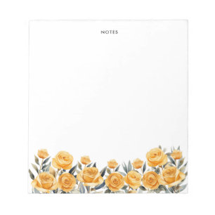 Bloc-note Élégantes fleurs jaunes aquarelle d'été