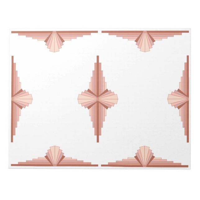 Bloc-note Éléments Art déco dans une palette d'or rose (Devant)