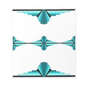 Bloc-note Éléments Art déco en vert turquoise