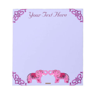 Bloc-note Eléphant au henné (rose/violet)