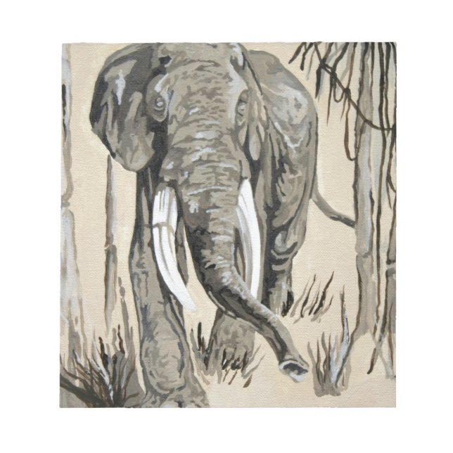 Bloc-note Eléphant Se Promenant À Travers L'Art De La Savane (Devant)