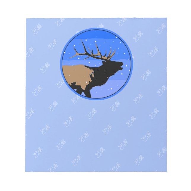 Bloc-note Elk bouillonnant en hiver - Art original de la fau (Devant)