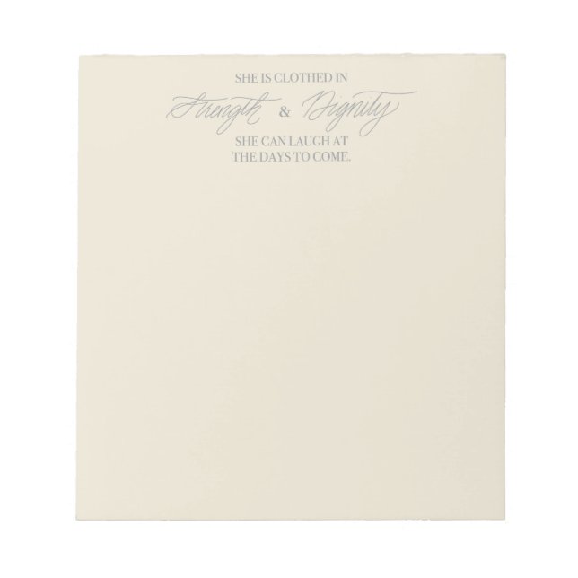 Bloc-note Elle Est Vêtue En Force Et En Dignité (Devant)
