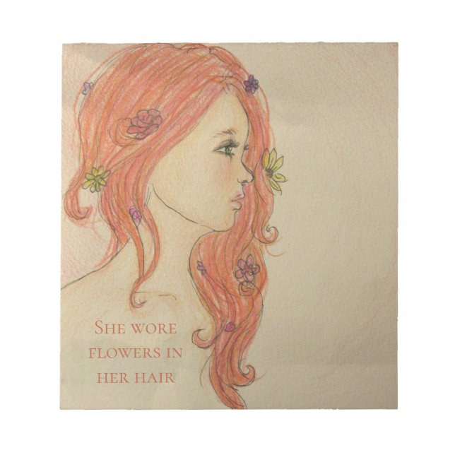 Bloc-note Elle portait des fleurs dans les cheveux (Devant)