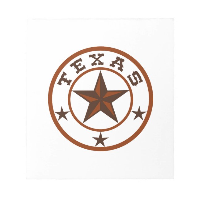 BLOC-NOTE EMBLÈME DE L'ÉTOILE DU TEXAS (Devant)