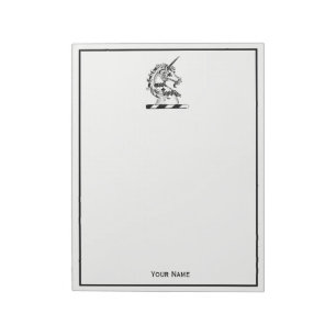 Bloc-note Emblème de tête de l'licorne héraldique