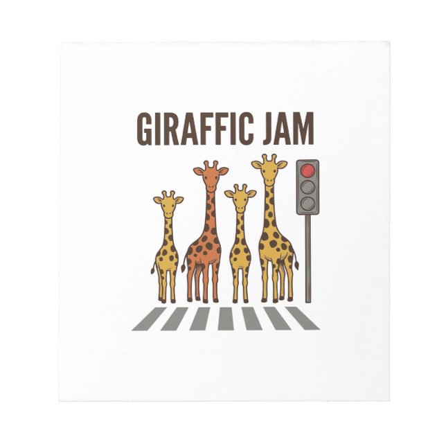 Bloc-note Embouteillage giraffic Drôle de girafe traversant  (Devant)