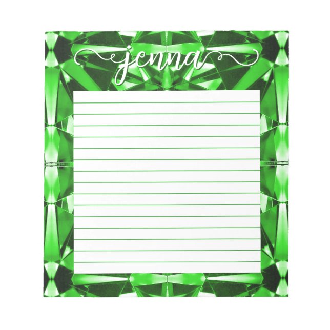 Bloc-note Emerald Gemstone Linked Personnalisé (Devant)