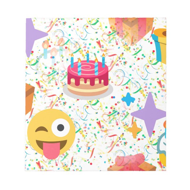 Bloc-note emoji anniversaire heureux (Devant)