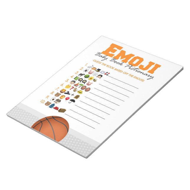 Bloc-note Emoji Baby Book Basketball Baby shower Pack de jeu (Incliné)