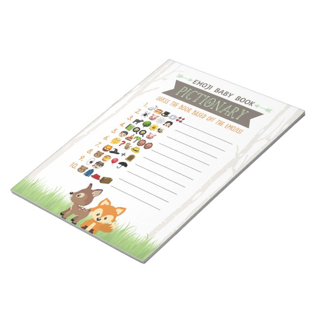 Bloc-note Emoji Baby Book Woodland Baby shower Pack de jeu (Incliné)