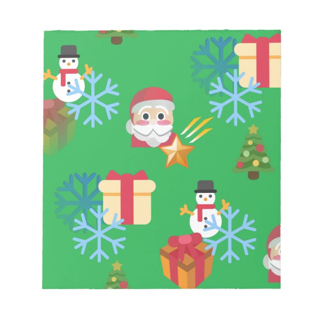 Bloc-note emoji de Noël vert (Devant)