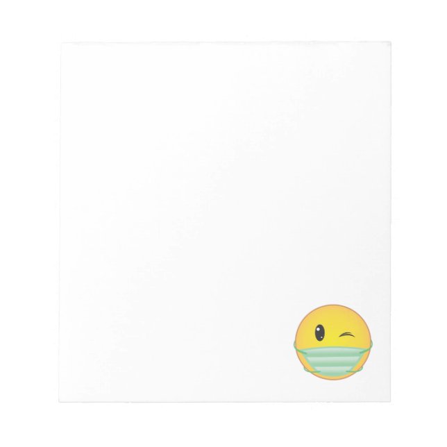 Bloc-note Emoji portant un masque (Devant)