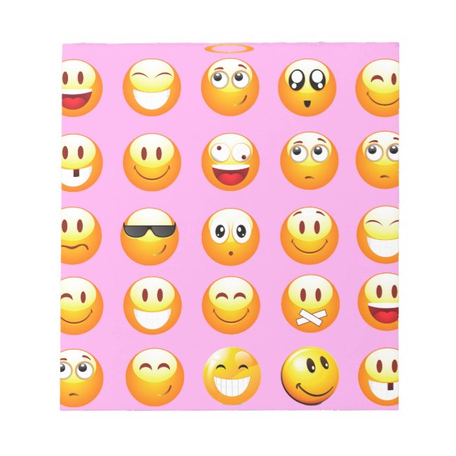 Bloc-note émoji rose pastel (Devant)
