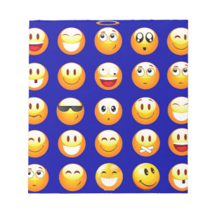 Bloc-note emojis bleu foncé