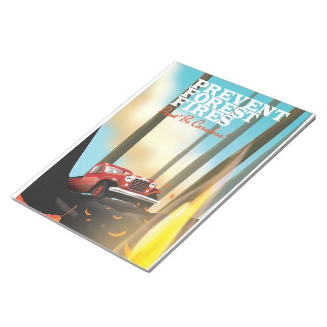 Bloc-note Empêcher les incendies de forêt affiche de sécurit (Incliné)