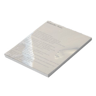 Bloc-note Empreinte dans le sable avec poème, personnalisée